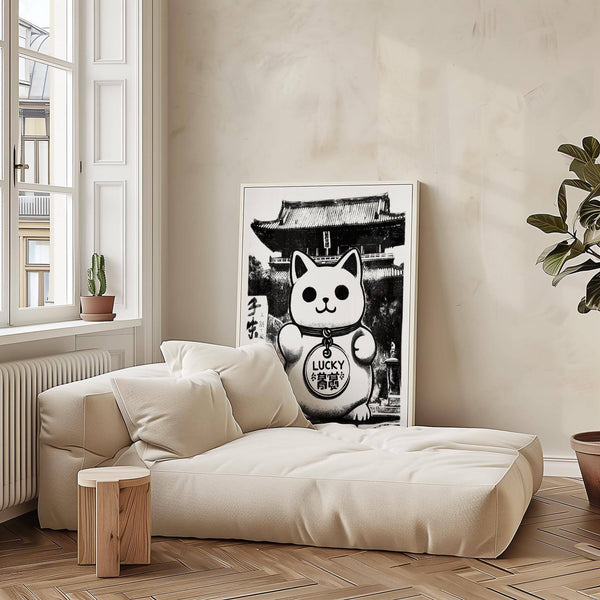Artistic Asian wall decor with bold graphic contrasts