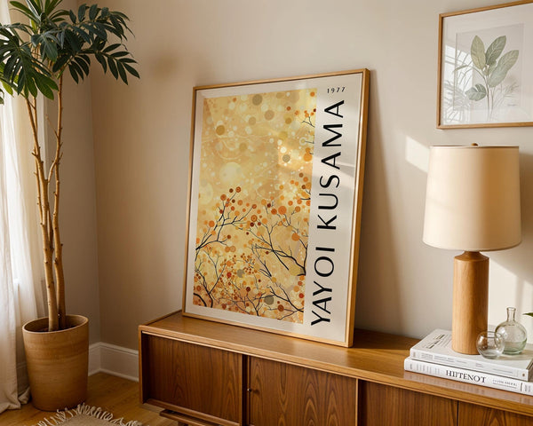 Minimalist yellow nature art for contemporary walls