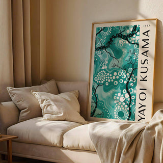 Large teal wall decor print for statement walls