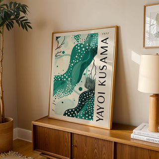 Modern Black White and Green Poster for interiors