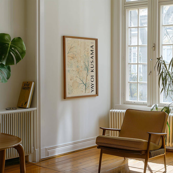 Earthy-toned nature prints with flowing, peaceful design