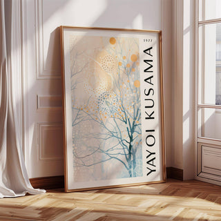 Soft blue and white tones in nature-inspired sitting room art