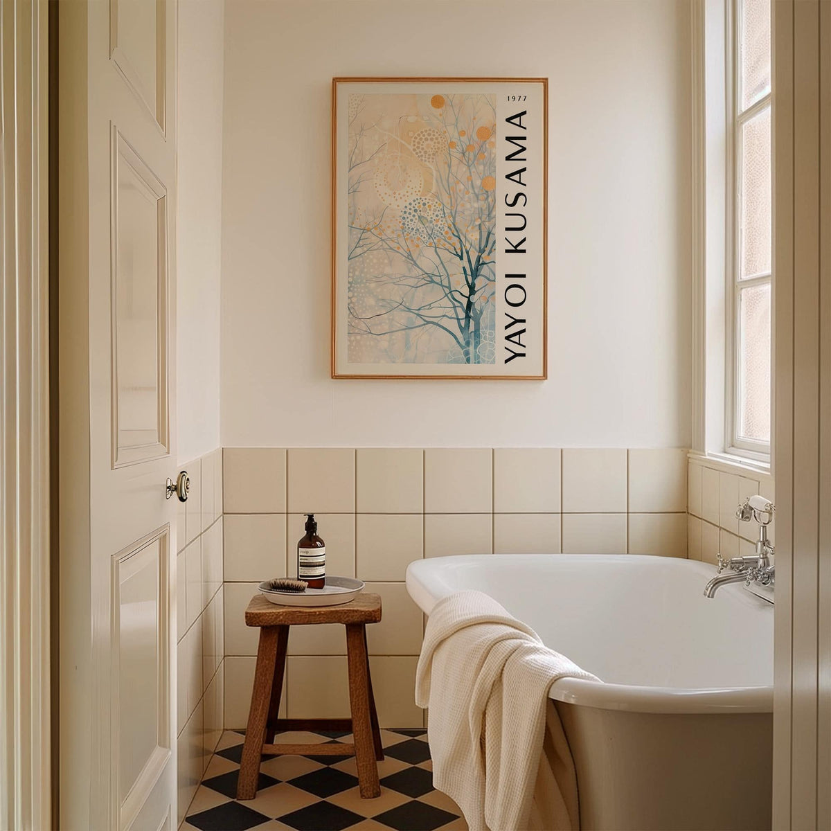 Reading nook styled with modern sitting room art illustration