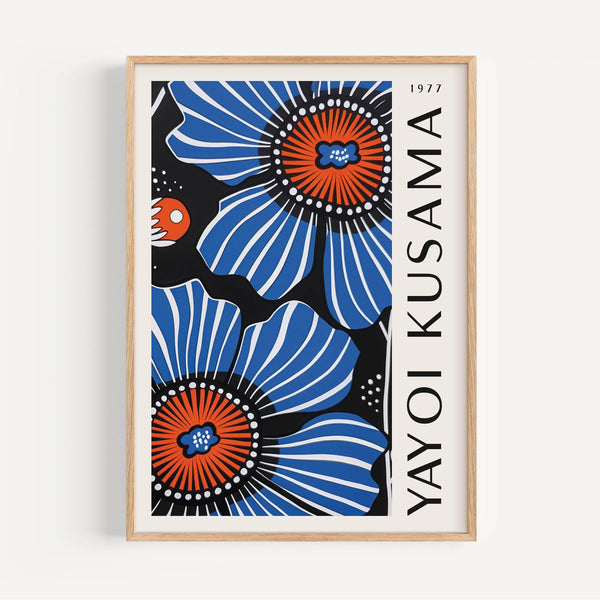 Unique floral home decor print inspired by Kusama’s art style