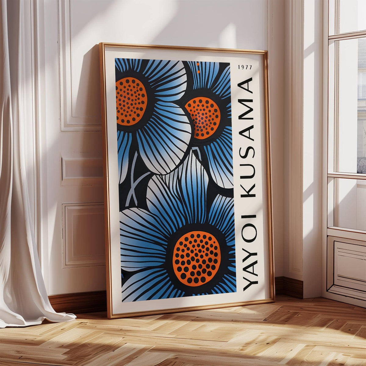 high-quality blue living room wall art print