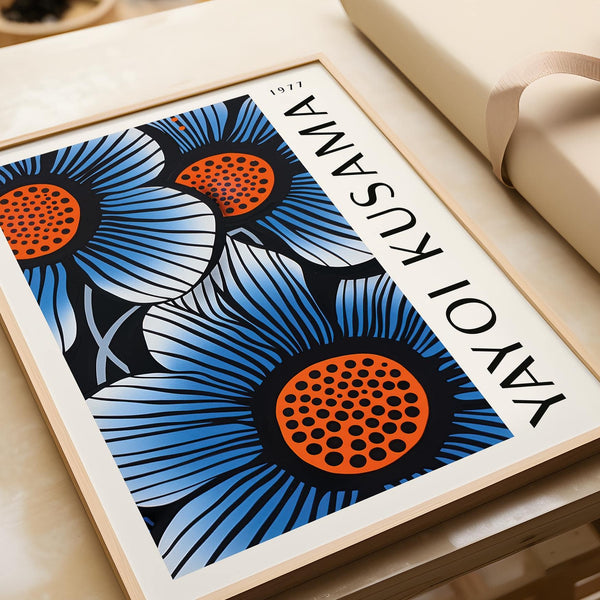 abstract blue living room wall art for statement walls