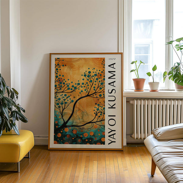 Nature-inspired autumn wall art for living room interiors