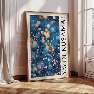 expressive navy blue wall art for living room with a dreamy aesthetic