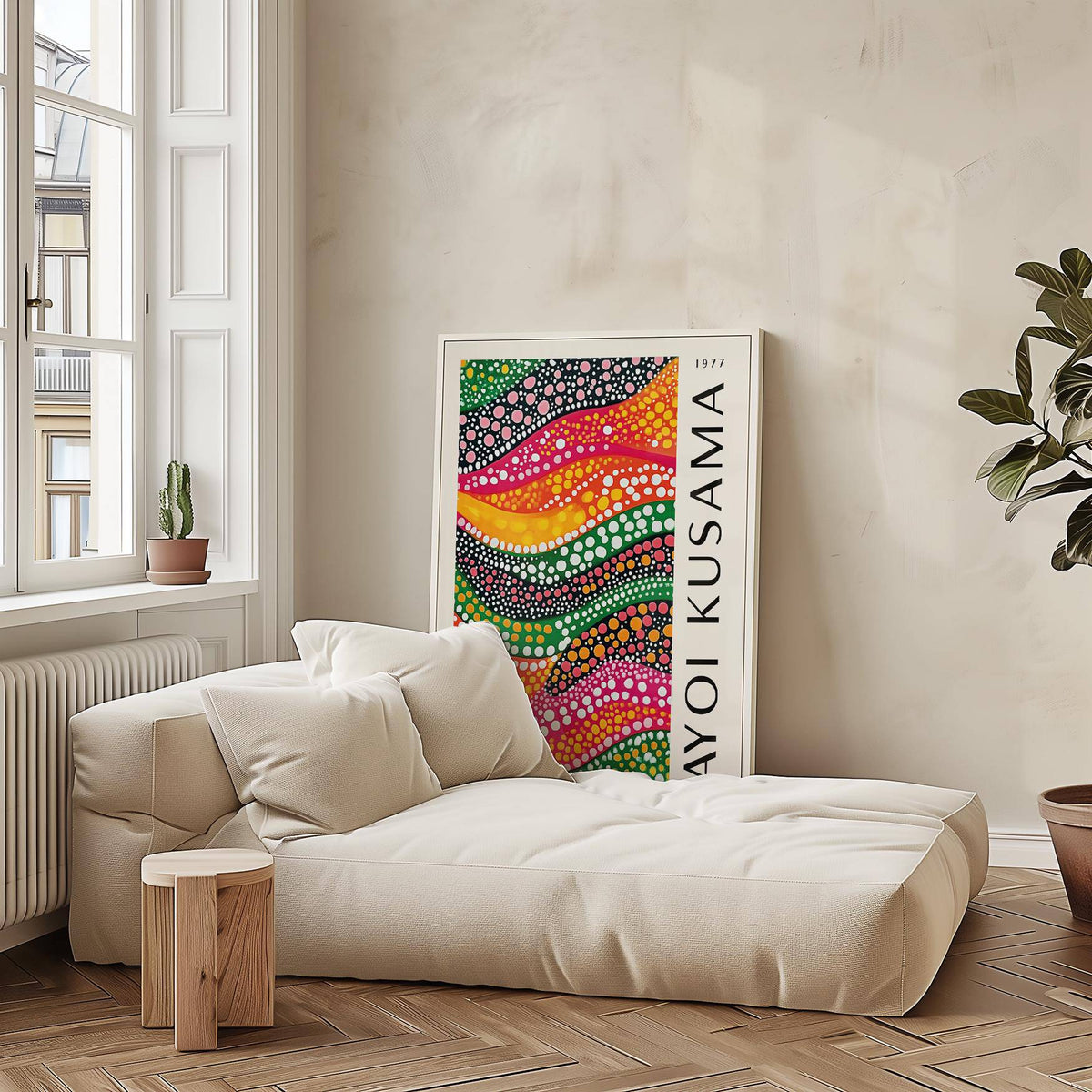Polka dot art print with bold and playful design