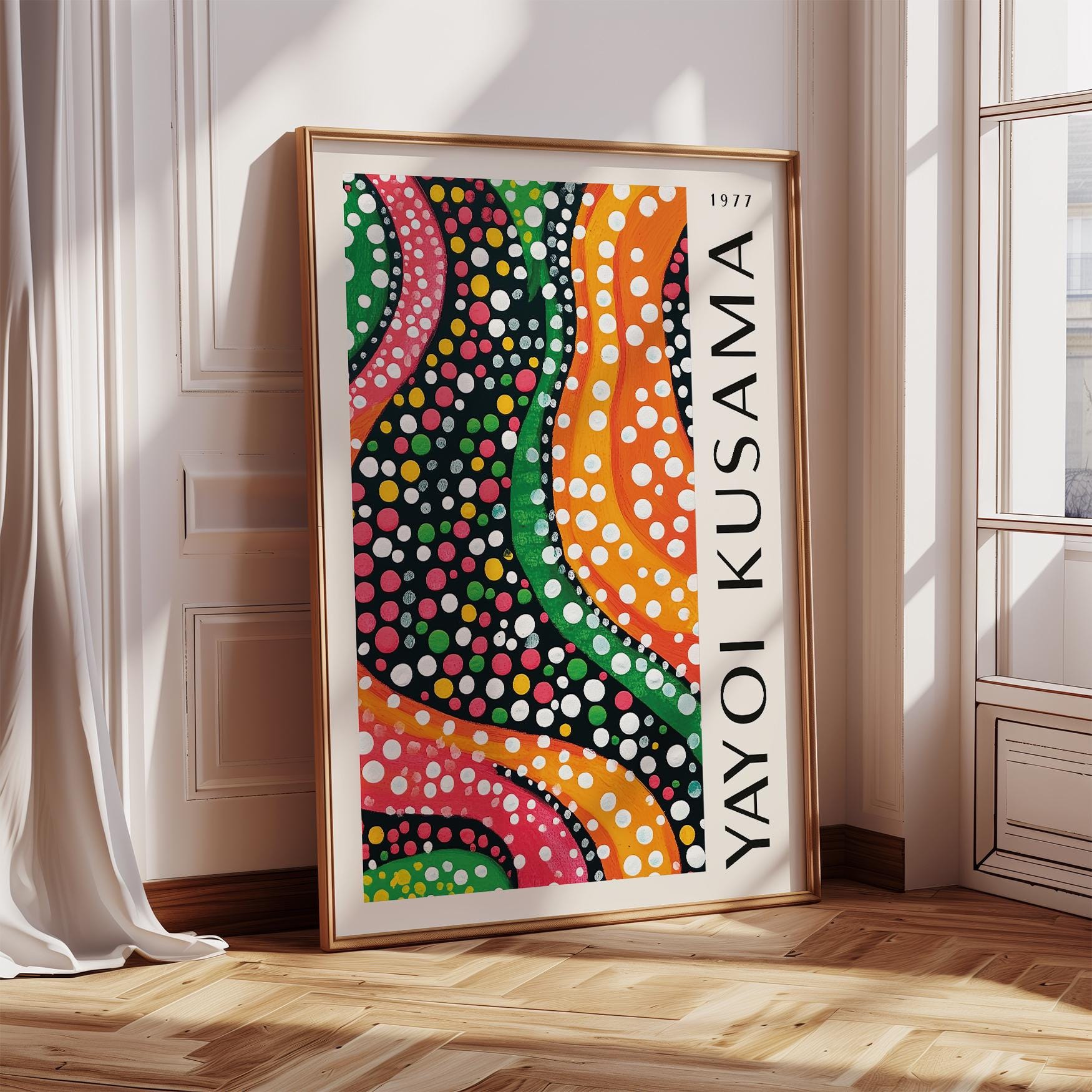 Yayoi Kusama Dotted Waves Artwork