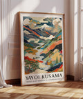 Yayoi Kusama Mount Fuji print with colourful hills and rivers