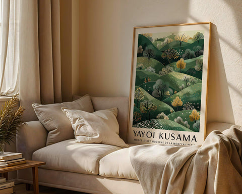 Minimalist rolling hills artwork for Japandi-style decor