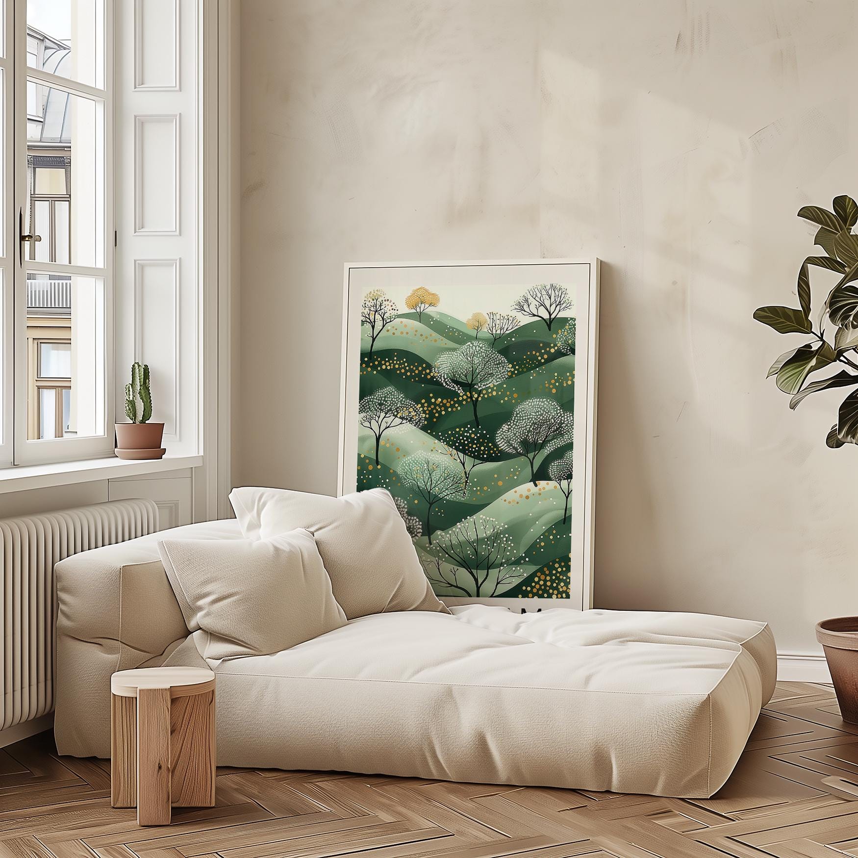 Green Rolling Hills Wall Art