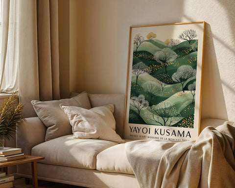 Serene nature-inspired wall art with green hills