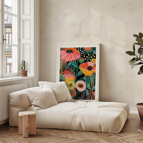 Abstract floral art print for modern home decor