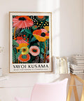 Kusama style dotted floral artwork for contemporary interiors