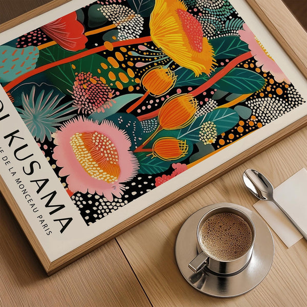 Vibrant botanical print ideal for large wall art modern interiors