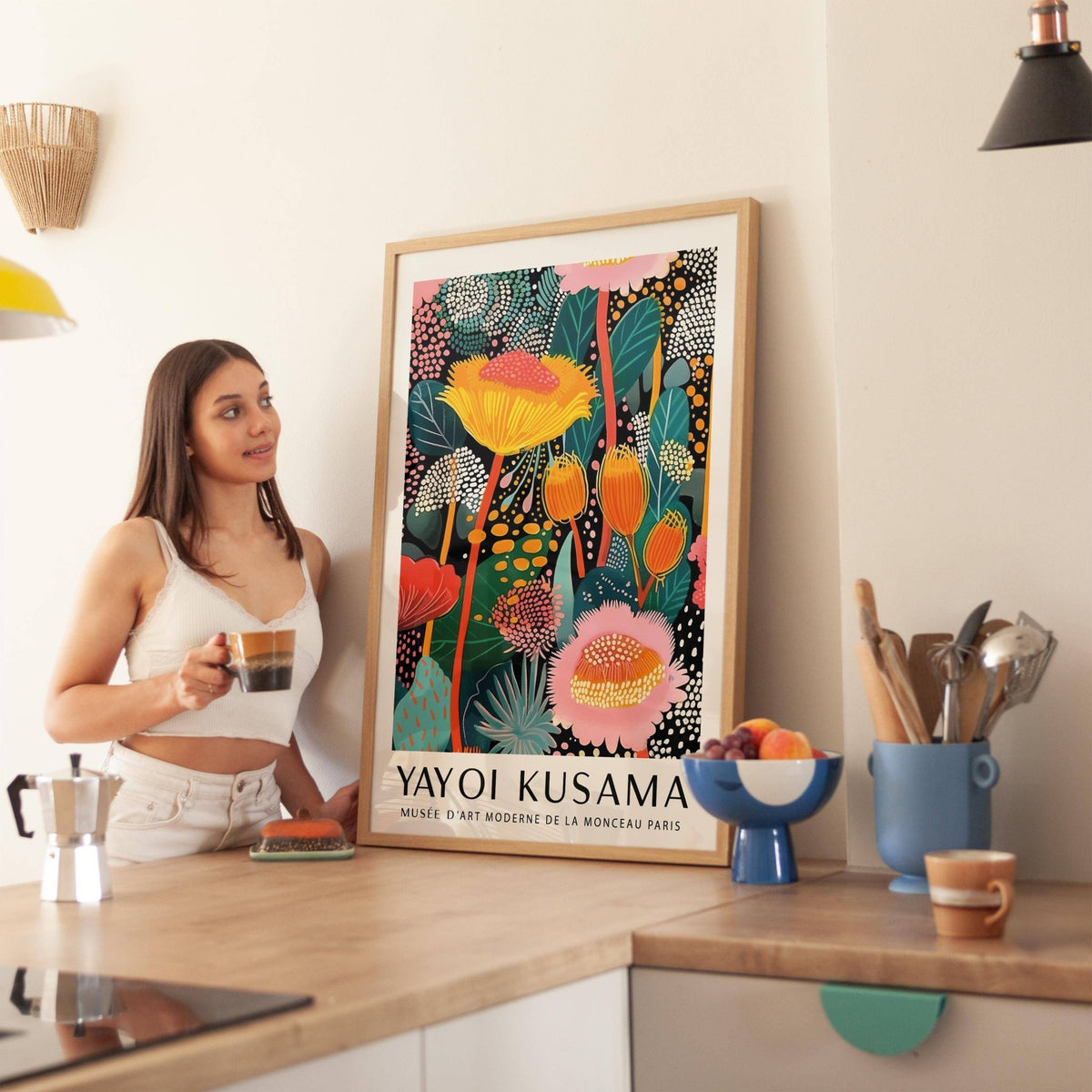 Eclectic home design using tropical large wall art modern piece