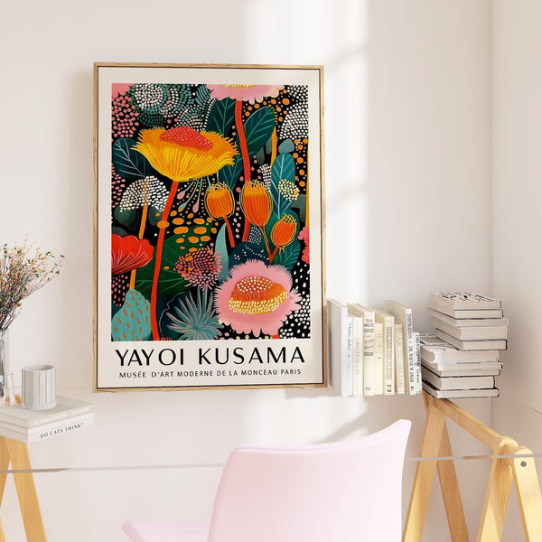 Colourful bedroom wall featuring lush large wall art modern decor