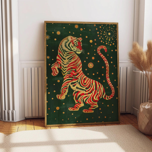 Modern Japanese art wall with a powerful, dynamic composition