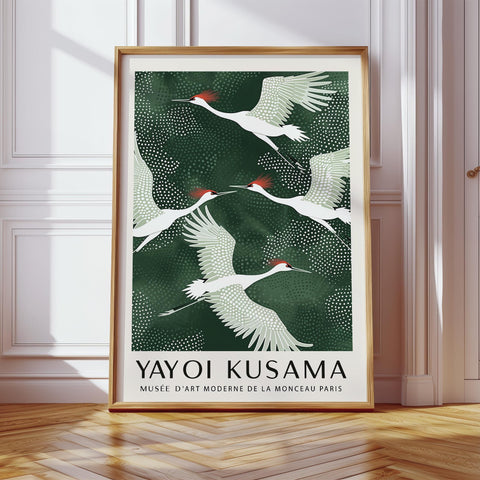 Minimalist crane wall art for living room.