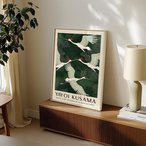 Elegant Japanese crane poster for home decor.