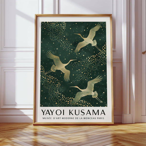 Japanese Crane Print designed for serene and sophisticated decor