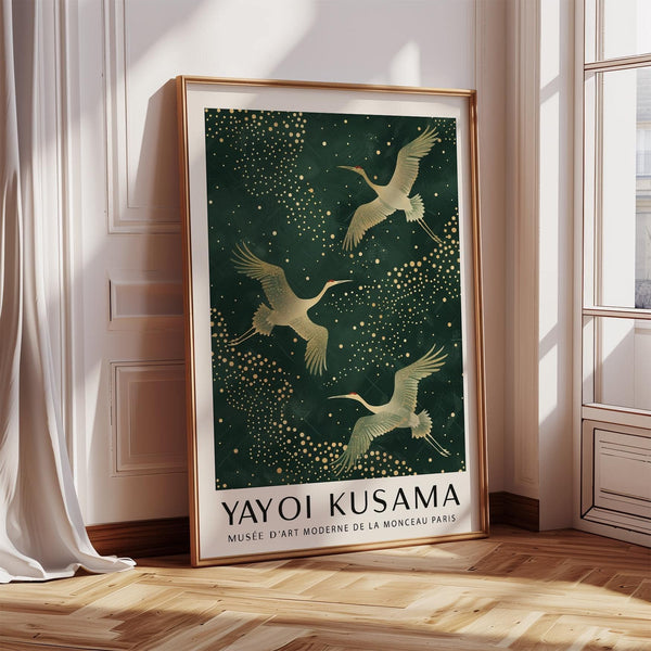Minimalist Japanese Crane Print perfect for Japandi interiors