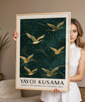 Contemporary crane bird wall art for office