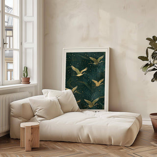 Large Japanese Crane Wall Art for statement wall decor