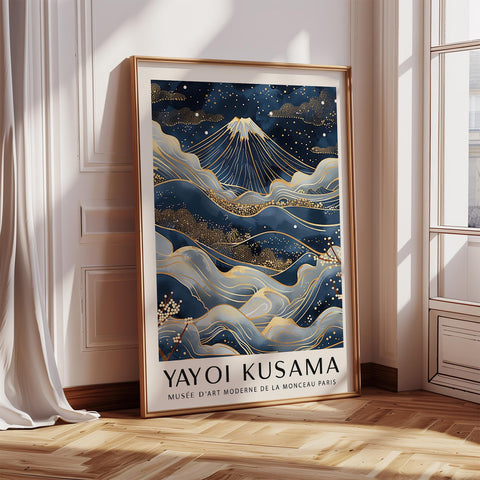 Japanese landscape print featuring Mount Fuji