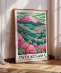 Yayoi Kusama-inspired Mount Fuji art print with bold colors