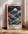 Rose gold Mount Fuji artwork with cherry blossoms and flowing rivers