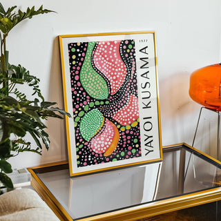 Modern abstract shapes wall art print inspired by Yayoi Kusama