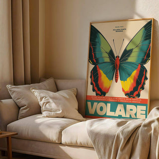 Abstract large butterfly wall art with artistic design elements
