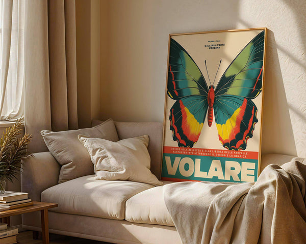 Abstract large butterfly wall art with artistic design elements