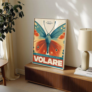 Butterfly wall art print with symmetrical wings and color harmony