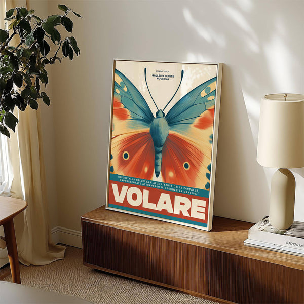 Butterfly wall art print with symmetrical wings and color harmony