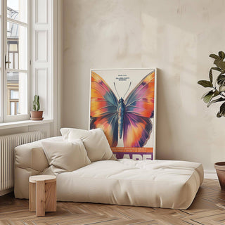 Nature-inspired large butterfly print for bedroom and living rooms