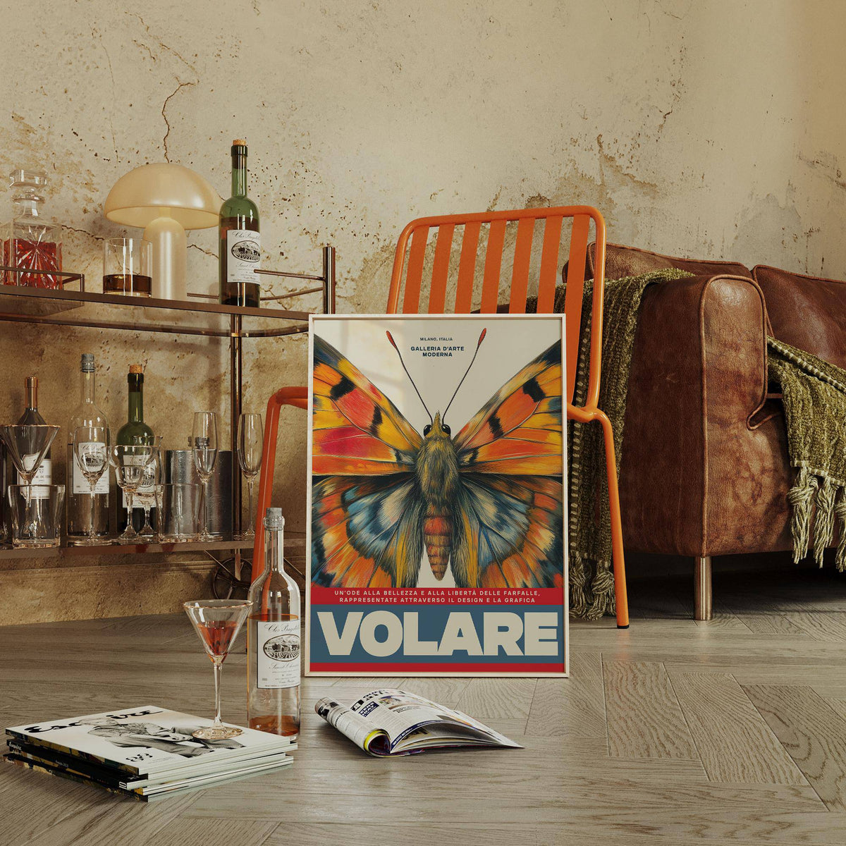 Intricately detailed Butterfly Art Wall print for dynamic office environments
