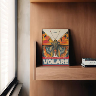 Fiery Butterfly Art Wall with intricate red and orange details for eclectic spaces