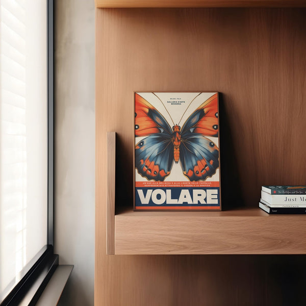 Milano-inspired Italian art prints with vibrant butterfly design for office