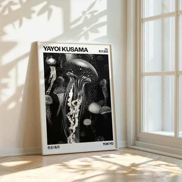 Abstract marine-themed jellyfish art in premium matte finish