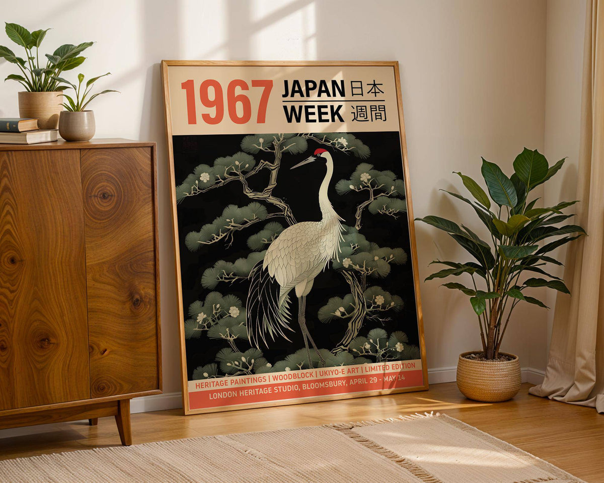 Elegant vintage bird wall art with soft green and white tones