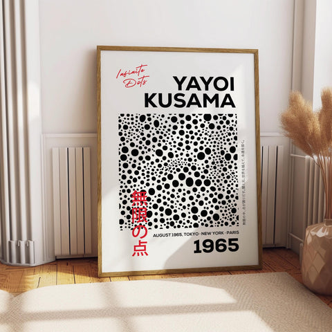 Japanese-inspired polka dot poster for contemporary interiors.