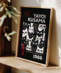 Yayoi Kusama polka dot cat wall art for cat lovers and modern spaces.