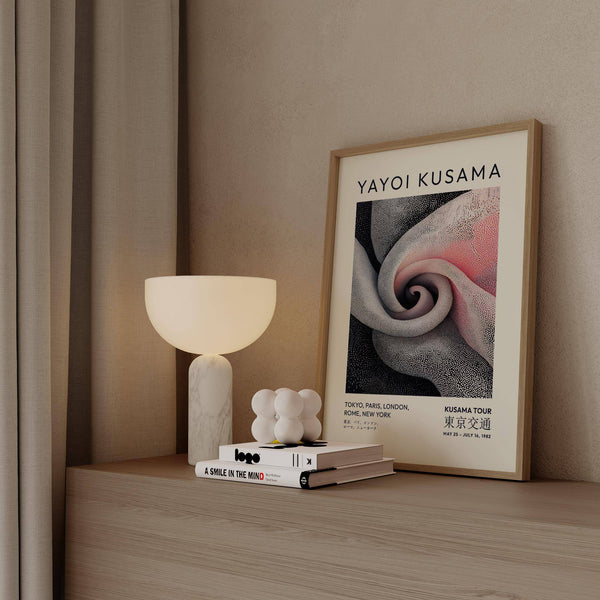 Minimalist luxury wall art for living room featuring abstract flower form