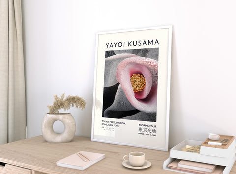 Minimalist Kusama poster for bedroom and office decor