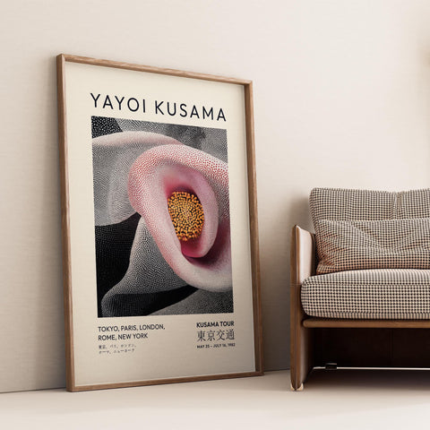 Grey and pink art print for Japandi-style home interiors