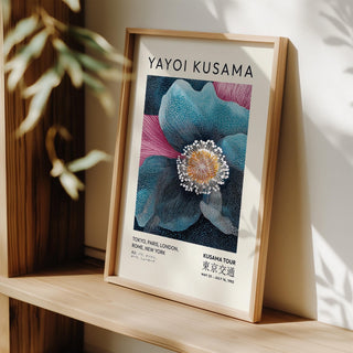 Minimalist blue flower artwork for sophisticated spaces